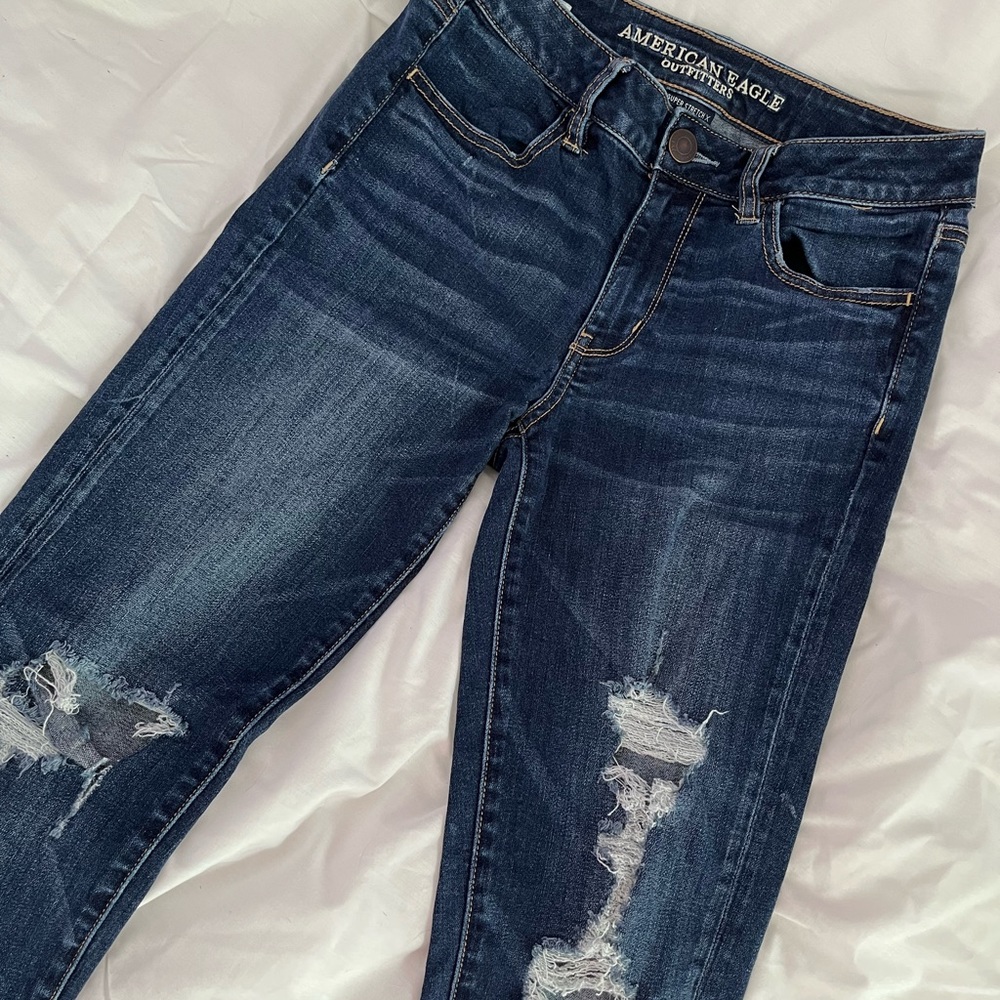 American Eagle Outfitters Distressed Super Stretch Hi-Rose Jeggings